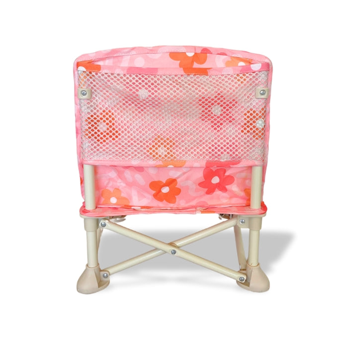 Bloom Portable Baby Highchair with detachable tray. Comes in a carry bag. For kids aged 6M-3Y. Image depicts chair back view